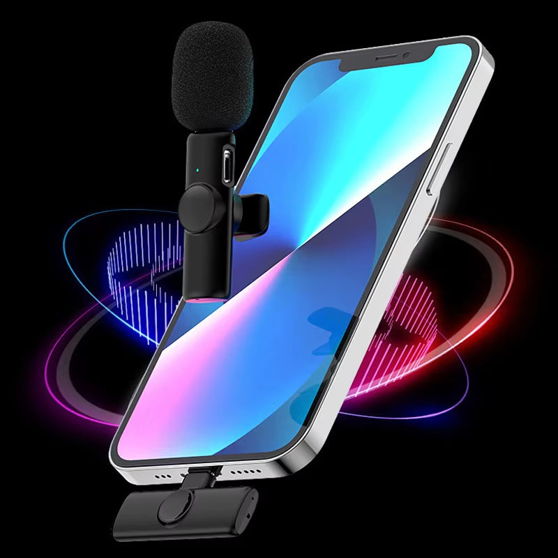 Professional Wireless Lavalier Microphone for Iphone Ipad Laptop Android Live Gaming Video Recording Interview Business Mic