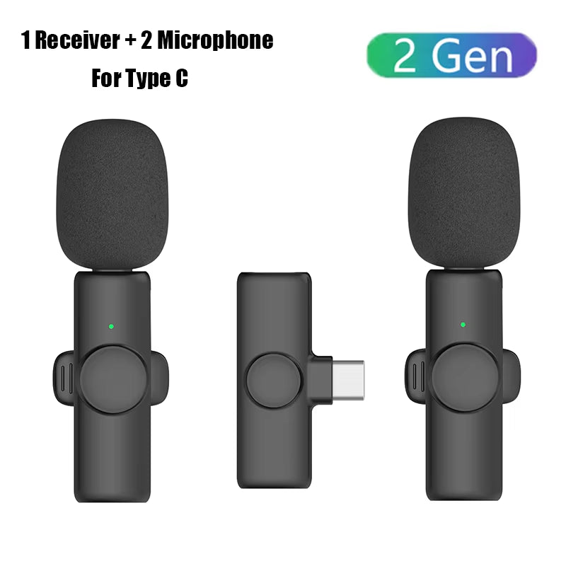 Professional Wireless Lavalier Microphone for Iphone Ipad Laptop Android Live Gaming Video Recording Interview Business Mic