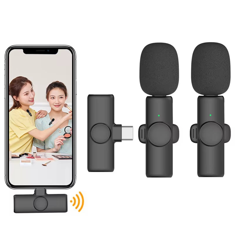 Professional Wireless Lavalier Microphone for Iphone Ipad Laptop Android Live Gaming Video Recording Interview Business Mic