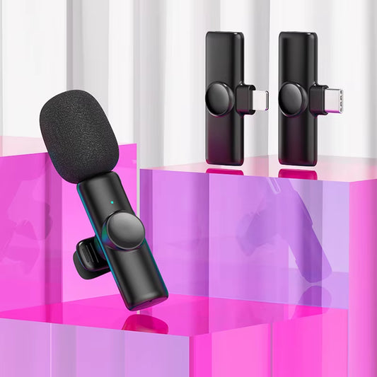 Professional Wireless Lavalier Microphone for Iphone Ipad Laptop Android Live Gaming Video Recording Interview Business Mic