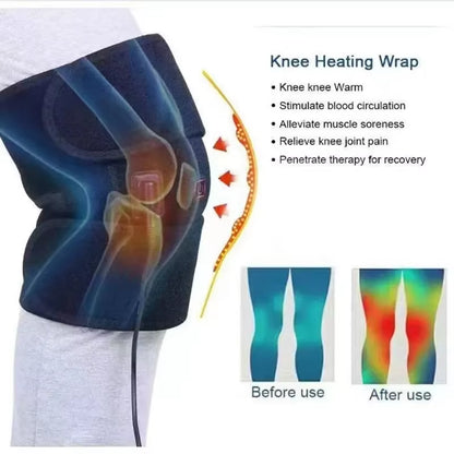 Electric Knee Heating Pad USB Heated Knee Brace Support for Arthritis Joint Old Cold Leg Knee Warmer